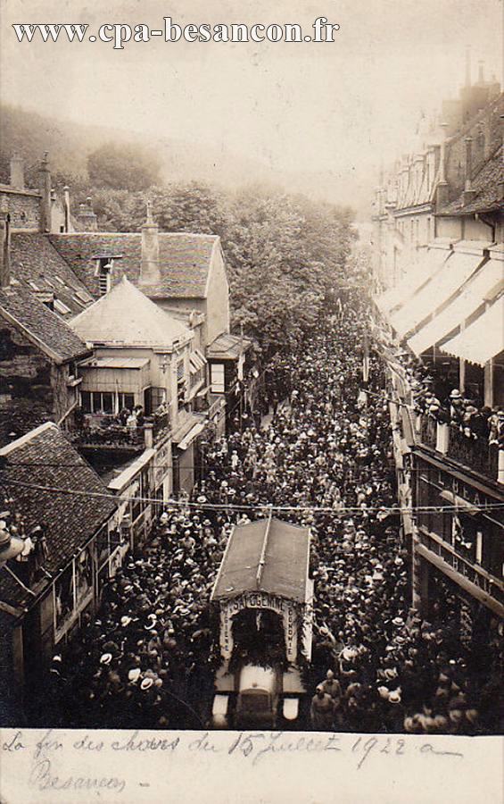 La fin des chars du 15 Juillet 1922 à Besançon